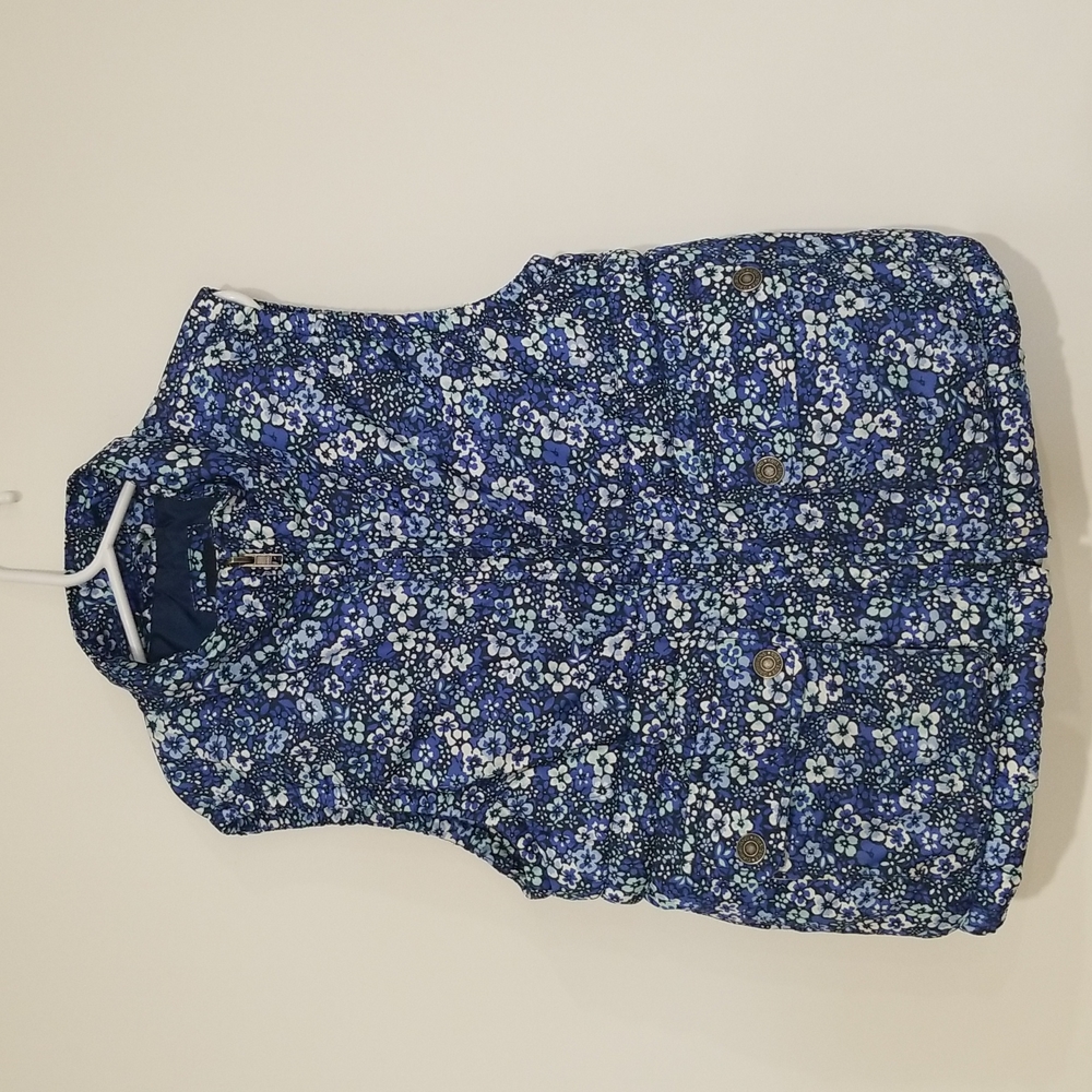 Girls Floral Puffer Vest in Large